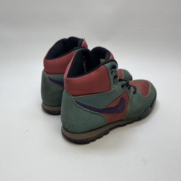 Vintage 1991 Nike Hiking Boots Trail Shoes Red / Purple Green / Wom Sz7 US Read - Picture 2 of 16